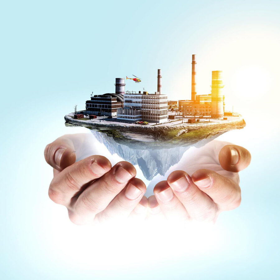 floating industrial landscape mixed media floating industrial landscape mixed media